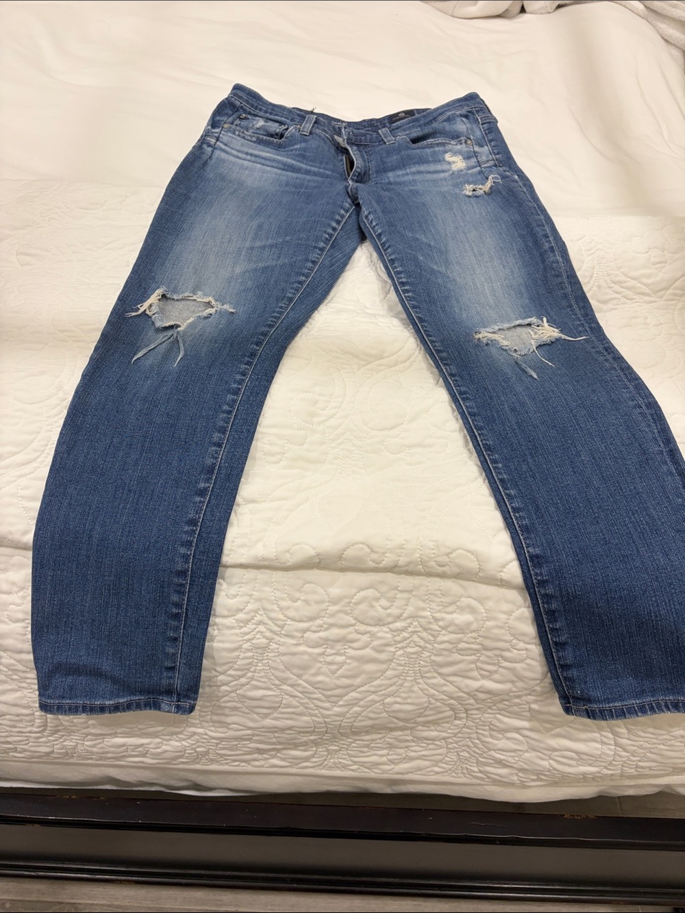 AG Women’s Distressed “The Beau” Slouchy Skinny Jeans